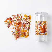 Autocollants PVC lavables pour gobelets froids de 16-24 oz, motifs dessin animé, étiquettes imperméables sans couture pour gobelets et boissons glacées
