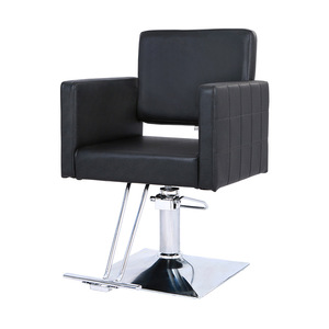 Chaise de coiffure Hongzi en cuir PU noir, réglage hydraulique, hauteur 92 cm, chaise de salon de barbier - Product Image 2
