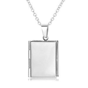 Collana con Ciondolo <span class=keywords><strong>Portafoto</strong></span> a Forma di Libro in Acciaio Inossidabile Placcato Oro 18K, Cornice Vuota per Sublimazione Fai-da-Te - Product Image 6