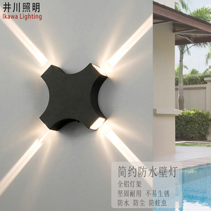 Lámpara de Pared LED Ikawa Lighting, Impermeable para Exteriores, Diseño de Cruz y Estrella, Decoración Exterior para Villas y Hoteles - Product Image 2