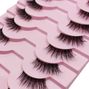 New popular style half eyelash factory private brand pink tray 10 pairs of easy to wear at home many times without deformation
