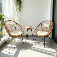 Outdoor PE-Rattan Acapulco Stuhl-Set 2-Sitzer Terrassen-Korbstühle Mit Rundem Kaffeetisch für Garten Balkon Hinterhof