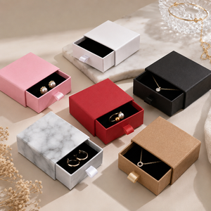 Caja de Joyería de Lujo con Cajón Deslizable y Logotipo Personalizado para Anillos, Aretes y Collares, Empaquetado OEM al por Mayor - Product Image 1