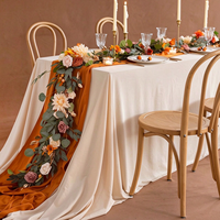 Guirlande de fleurs artificielles élégante en terre cuite, arrangements floraux pour table de mariage, arche, maison, jardin, décoration d'automne