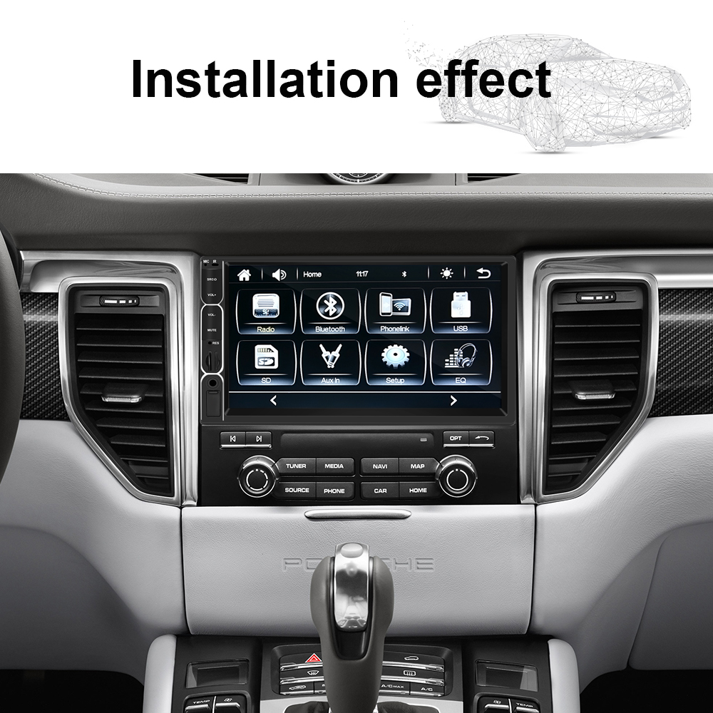Podofo 2Din 7'' MP5 Carplay Android Auto Car Stereo Double Din FM Audio Mp5 Player Autoradio 7 inch Car Radio Player