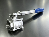 Vanne à boisseau sphérique filetée en 3 parties en acier inoxydable 316, raccord femelle NPT BSP, à rappel par ressort et à réinitialisation automatique, pour eau, huile, gaz