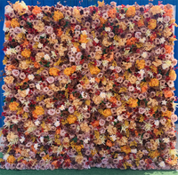 Mur de fleurs artificielles 3D en tissu dégradé, mur de roses simulées, toile de fond pour photographie, décoration de mariage et de fête