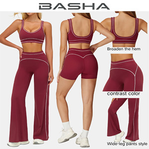 Großhandel Sport-BH & Shorts Set, ausgestellte Leggings, Nude Feel, gebürstetes Gym-Set, Tanktop und Hose, Damen 2-teiliges Yoga-Set - Product Image 5