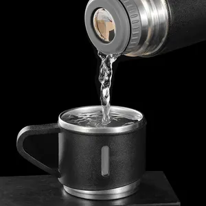 Set de Regalo de Termo de Acero Inoxidable de 500 ml, Estilo Ejecutivo para Oficina, Botella Térmica para Agua Caliente, Aislamiento Térmico, Taza para Parejas - Product Image 6