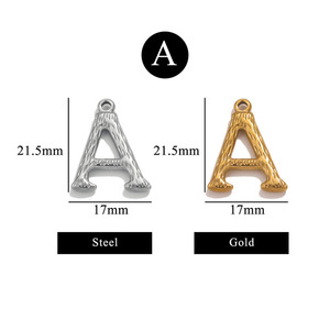 Thời Trang Thư quyến rũ thép không gỉ Made vàng thật mạ mô hình bong bóng chữ cái ban đầu Mặt dây chuyền vòng cổ đối với trang sức làm - Product Image 5