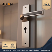 Poignée de porte Luxe Moderne Intérieur Bois Nickel Brossé Aluminium Plaque de porte Poignée de porte avec serrure Poignées de porte Luxe