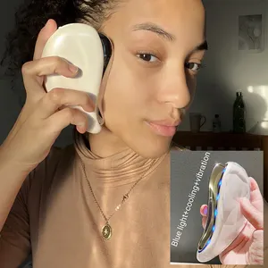 Chaleur faciale gua sha outil de grattage serrant portable électrique haute fréquence visage masseur cou lif/visage massage vibrant