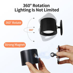 Modern Simplicity Rechargeable Rotatable ABS PC Round LED <b>Wall</b> <b>Sconce</b> Lamp Night <b>Light</b> For Bedside - Product Image 4