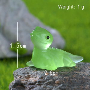 Mini figurines de dinosaures en résine phosphorescente, peintes à la main, colorées, transparentes, ornements animaux, pour jardin féerique, artisanat DIY, cadeaux de fête - Product Image 5