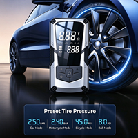 Compresseur de gonflage de pneus sans fil portable 150 PSI avec jauge numérique, arrêt automatique, gonflage rapide et lumière d'urgence