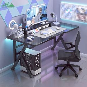 Escritorio Gaming Profesional en Forma de K Wayon, Mesa para <span class=keywords><strong>PC</strong></span> de Fibra de Carbono con Diseño Ergonómico en Arco para Oficina en Casa y Deportes Electrónicos - Product Image 3
