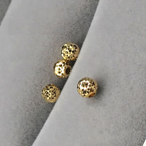 חרוזים זהב 18 קראט אמיתי עבור תכשיטים ביצוע 3 מ "מ 4 מ" מ 5 מ "מ 6 מ" מ גומי 6 מ "מ - Product Image 5