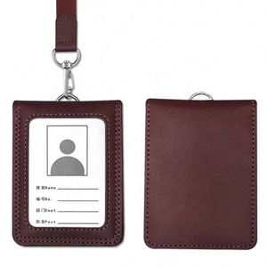 Porte-cartes d'identité et de visite en cuir PU personnalisé, fin, avec cordon, 3 tailles, style tendance - Product Image 6