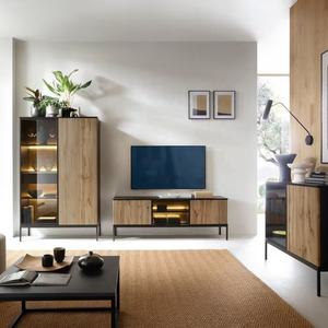 Meuble TV moderne minimaliste simple, meuble bas pour salon, meuble TV en bois MDF avec rangement - Product Image 4