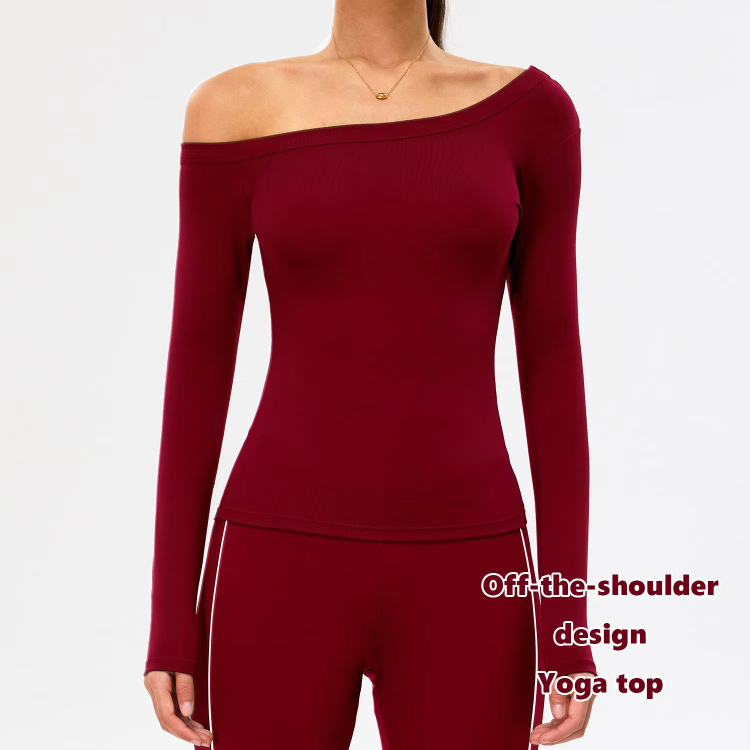 Long Sleeved Yoga Round Neck Slim Fit Top Breathable and Comfortable Outdoor Running Sports Long Sleeved Yoga T-shirt