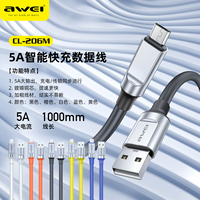 Kabel pengisi daya Cepat USB mikro 1.5m 3A terlaris kabel tembaga timah Power Bank ponsel komputer pemindai kamera tabung PVC