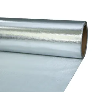 Barrière anti-vapeur réfléchissante en aluminium, tissu d'isolation thermique en <span class=keywords><strong>fibre</strong></span> <span class=keywords><strong>de</strong></span> <span class=keywords><strong>verre</strong></span> E-Glass tissé uni, ignifuge, pour revêtement mural/<span class=keywords><strong>de</strong></span> toit - Product Image 6