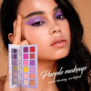 Paleta de Sombras de Ojos Profesional Luminosa, Metálica, Mate y Brillante, 10 Tonos, Diseño de <span class=keywords><strong>Libro</strong></span> de Papel Morado, para Maquillaje de Escenario - Product Image 6