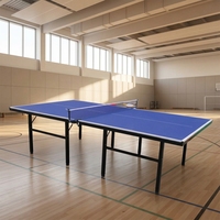 Table de tennis de table pliable en MDF de 18 mm pour l'intérieur et l'extérieur, table de ping-pong durable avec filet, montage facile et structure robuste