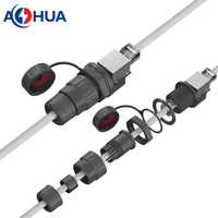 Connecteur RJ45 étanche pour câblage de signal de réseau Ethernet Cat5 Cat6 à montage en panneau à 180 degrés, DIY CE ROHS