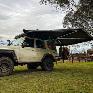 Dachzelt Leinwand Markise Plus Version mit LED-Leuchten Regens ichere Standings D-Form Autos eite Freistehende 270-Grad-Markise - Product Image 3