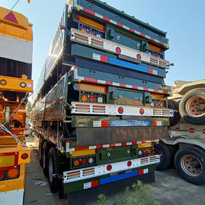 Cama plana de 3 ejes, 40 pies, 50 toneladas, 20 pies, 60 pies, 50 pies, contenedor, semirremolque de plataforma plana, remolques de camión para vehículo - Product Image 1