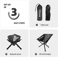 Chaise de camping pliante portable personnalisée en usine chaise de lune compacte légère à ouverture rapide pour la randonnée et les voyages en plein air