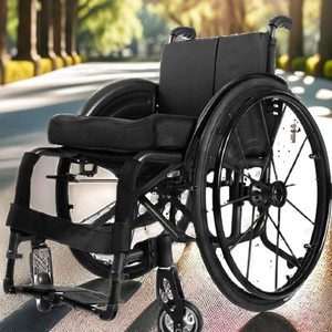 Fauteuil roulant manuel léger avec grandes roues, hauteur réglable pour le transport - Product Image 2
