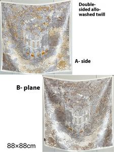 وشاح حريري كبير مربع الشكل للنساء بطول 90 سم وسمك 18 ميكرون، مطبوع على الوجهين بتصميم حيواني، مصنوع من الحرير 100٪ للرقبة والرأس - Product Image 6