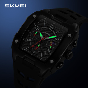 Skmei Men's Quartz Watch Analog Chronograph Waterproof Silicone Strap Sports Watch With Date And Luminous Hands - Product Image 2