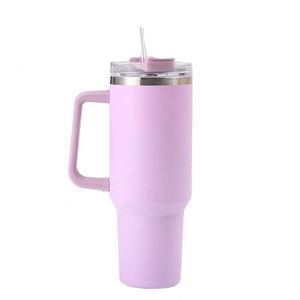 Gobelet isotherme de voyage 40oz pour voiture H1.0 avec poignée, couvercle, paille et base antidérapante, OEM ODM Marque personnalisée - Product Image 3