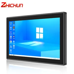 Layar lebar 27 inci, PC tablet industri semua dalam satu panel 3mm layar sentuh bezel depan dengan COM USB HDM DC12v