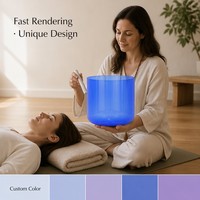 Bols chantants en cristal bleu pur Mutal, pour la thérapie sonore, le soulagement intérieur de l'âme, le bien-être ultime, le yoga et l'élite.