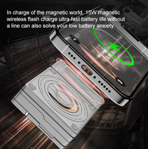 Ukalun AC 15W Banque d'alimentation sans fil pour <span class=keywords><strong>partage</strong></span> de montre magnétique 10000mAh pour <span class=keywords><strong>iPhone</strong></span> Banque d'alimentation 22.5W avec support de téléphone Câbles intégrés - Product Image 5