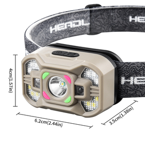 <span class=keywords><strong>Bandeau</strong></span> de phare extérieur inductible étanche réglable 60 ° alimenté d'urgence phare de lampe de poche lumineux batterie intégrée - Product Image 6
