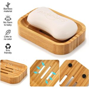 <b>Bamboo</b> <b>Soap</b> <b>Dish</b> Japanese Style Rectangular Drainable Wooden <b>Soap</b> Holder For Bathroom Home Hotel Toilet - Product Image 3