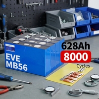 Sel Baterai LiFePO4 EVE MB56 628Ah Kelas A AS, 3.2V, Baterai Lithium Isi Ulang untuk Penyimpanan Energi Surya