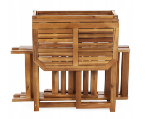 Ensemble <span class=keywords><strong>de</strong></span> <span class=keywords><strong>table</strong></span> pliante parfait pour la terrasse, le balcon et le <span class=keywords><strong>jardin</strong></span>, ensemble <span class=keywords><strong>de</strong></span> mobilier d'extérieur <span class=keywords><strong>en</strong></span> <span class=keywords><strong>bois</strong></span> pour <span class=keywords><strong>2</strong></span> <span class=keywords><strong>personnes</strong></span>, <span class=keywords><strong>2</strong></span> chaises et 1 <span class=keywords><strong>table</strong></span> avec pot - Product Image 4
