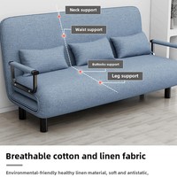 Revêtement moderne pliable en tissu pour canapé-lit à charnière à ressort utilisé pour le salon avec lit en bois transformable en vente