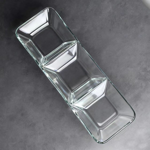 Bol de connexion en verre transparent, salade, plateau à fruits, bol à compartiments pour assaisonnements - Product Image 4