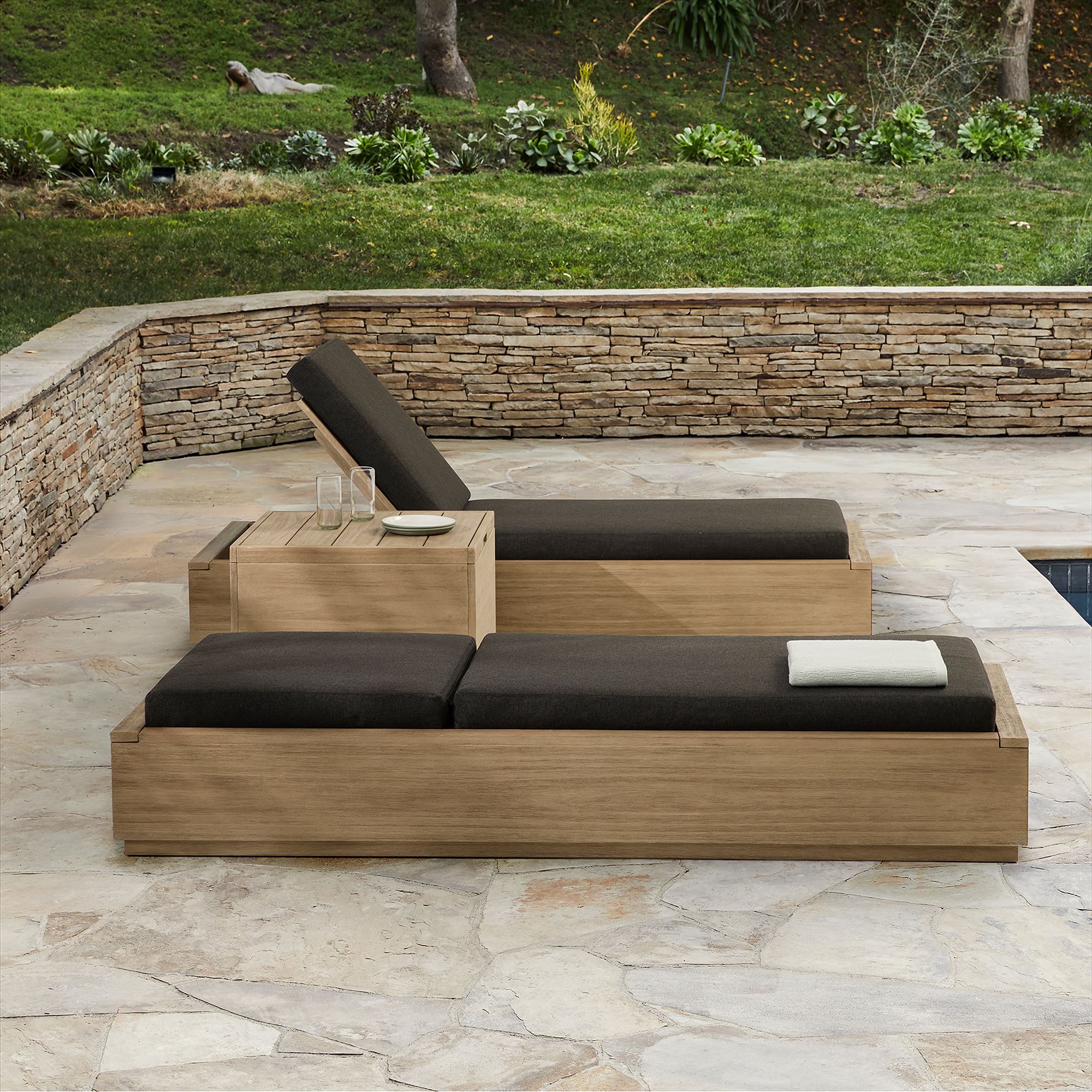 Furniture Teak Furniture swimming pool furniture Garden sun bed for patio lounge bench lounge bed