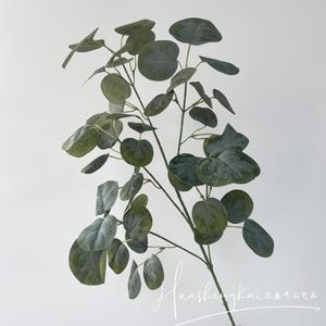 Plante d'eucalyptus artificielle à branche unique, feuilles vertes moyennes en soie, haute simulation, pour décoration de mariage et de maison - Product Image 2