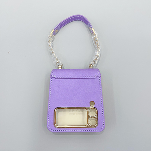 เคสฝาพับหนังสำหรับเดินทาง, กระเป๋าใส่โทรศัพท์มือถือพร้อมสายหนังเคลือบผิวด้วยไฟฟ้า - Product Image 2