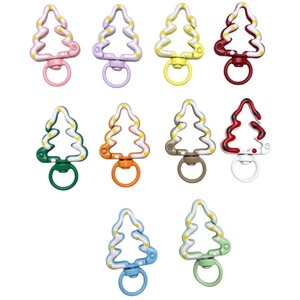 Anneau porte-clés coloré en forme de sapin de Noël avec fermoir à ressort, en alliage de zinc, anneau ouvert pour la fabrication de bracelets, formes variées, sac 2025 - Product Image 5