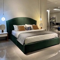 Lit Queen Size Timberight, design italien haut de gamme, luxe léger, mobilier de chambre à coucher moderne, tête de lit capitonnée, lit King Size